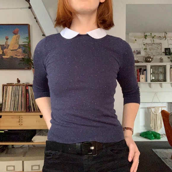 Collared sweater with sprinkle pattern - Picture 2 of 3
